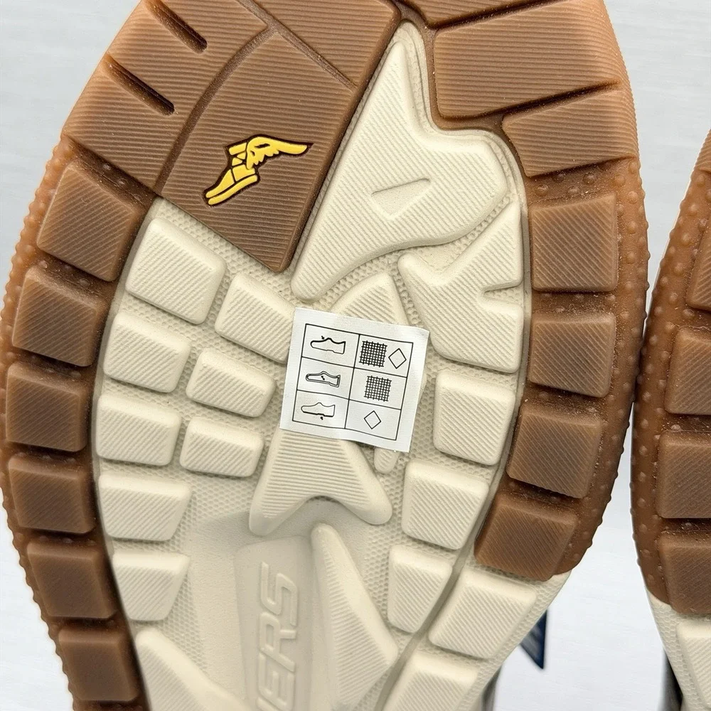 Skechers Slip Ins Men's 8 Wide Taupe Walking Shoes Relaxed Fit Goodyear Meroe